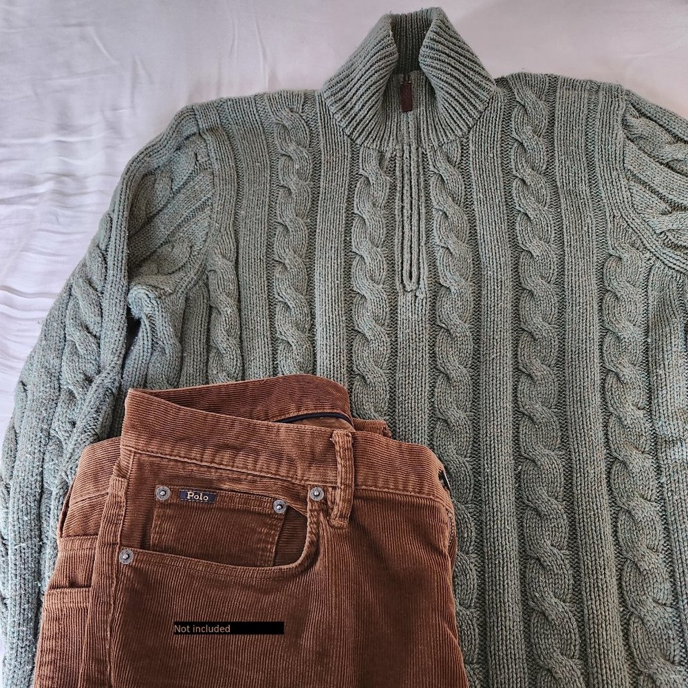 Polo Ralph Lauren Tussah Silk Half-Zip Sweater L